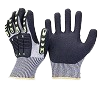 Wholesale Manufacturer<br/>HPPE cut resistant black sandy nitrile anti impact TPR work gloves