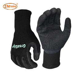 Wholesale Durable Safety Work Gloves Cut Resistant Black Latex Coated Gloves