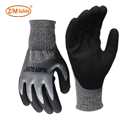 15 Gauge Nylon HPPE Liner 3/4 Double Coated Grey Sandy Nitrle Gloves