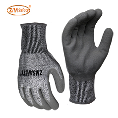15 gauge nylon glove liner HPPE glass fiber anti cut grey industrial safety sandy nitrile work glove
