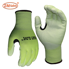 Wholesale Manufacturer<br/>13 Gauge HPPE and Stainless liner Coated PU Cut Resistant Gloves