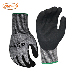 Wholesale Manufacturer<br/> Cut resistant sandy nitrile gloves