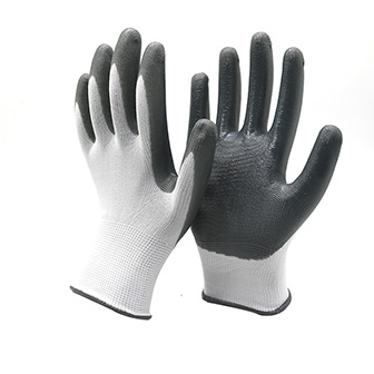 Wholesale Manufacturer<br/> 13 Gauge Polyester liner smooth nitrile coated gloves