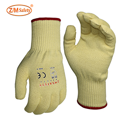 Manufacturer cheap customize logo HPPE glass fiber level 5 cut resistant nylon work gloves