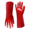 Chemistry resistant cotton lined knited long cuff industrial work PVC gloves
