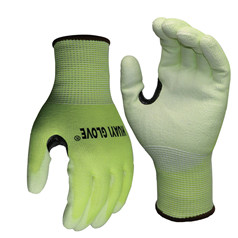 13 Gauge Polyester Liner HPPE Glass Fiber Level 5 Cut Resistant PU Coated Gloves