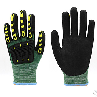 Durable mechanical work gloves cut resistant nitrile coated anti impact TPR glove