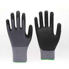 Wholesale Manufacturer<br/>15G Nylon Spandex Breathable Foam Nitrile Palm Coated Safety Work Gloves