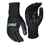 13 Gauge Seamless Knitted Polyester Liner PU Palm Coated Black Glove for Work