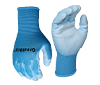 Wholesale 13 Gauge Seamless Knitted Polyester Liner PU Palm Coated Blue Glove